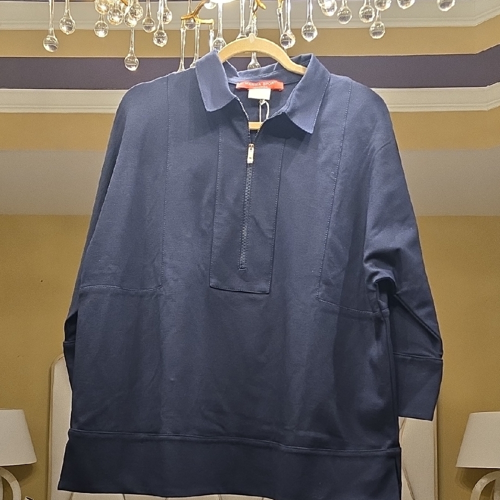 Marina Rinaldi Navy Blue Sweatshirt Oversized